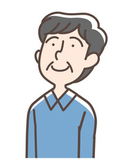 上を向いている男性