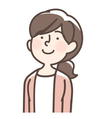 上を向いている女性