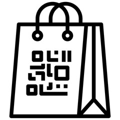 shopping bag outline icon