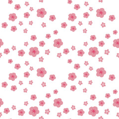 Abstract botanical seamless pattern. Simple flower shape
