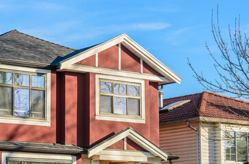 The top of the house with nice window in Vancouver, Canada.