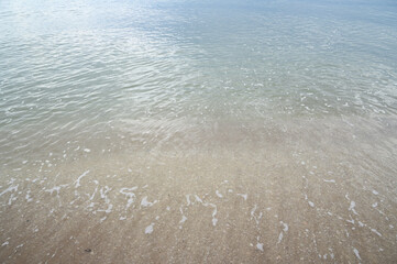 Fototapeta na wymiar brown sand on the beach, natural background