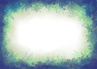 tropical frame floral template that combines various green leaves.