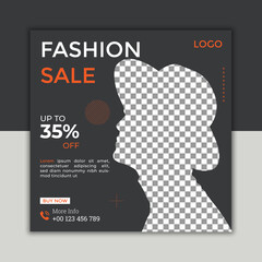 fashion sale social media post template