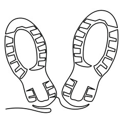 one line continuous drawing of shoe print