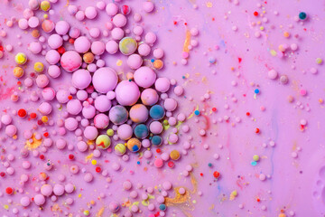 カラフルな絵具と水玉 アブストラクト背景