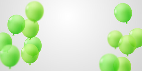 celebration background with green balloons for party vector illustration