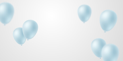 Celebration background with blue balloons for party vector illustration.