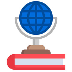 BOOK GLOBE flat icon