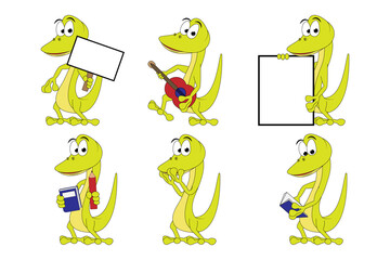 Obraz premium cute lizard animal cartoon graphic