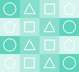 Geometric background pattern , Circle - Triangle - Square - Pentagon repeat pattern.