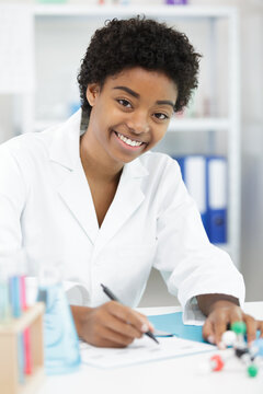 Nice Positive Woman Being Happy About The Experiment Results