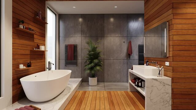 Modern bathroom, interior design renovation