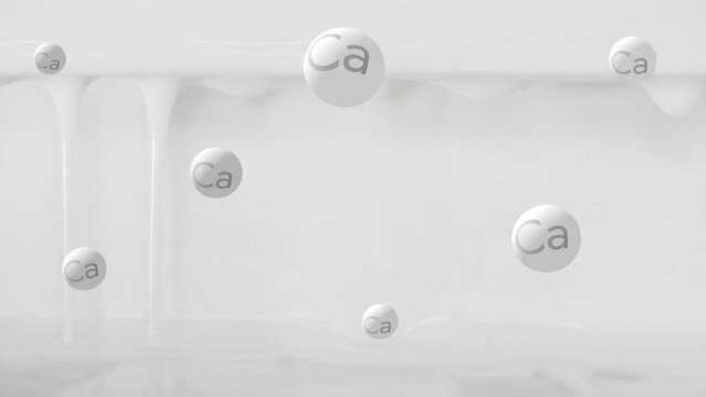 Fresh Milk Pouring Rich Calcium. Healthy Food