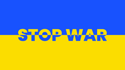 Ukraine Flag with Stop War Text