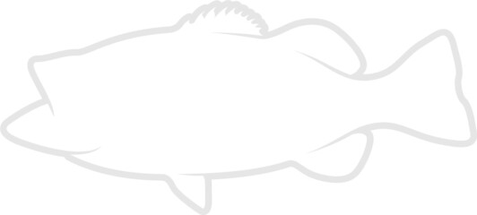 Bass Silhouette. Isolated Vector Fish Animal Template for Logo Company, Icon, Symbol etc