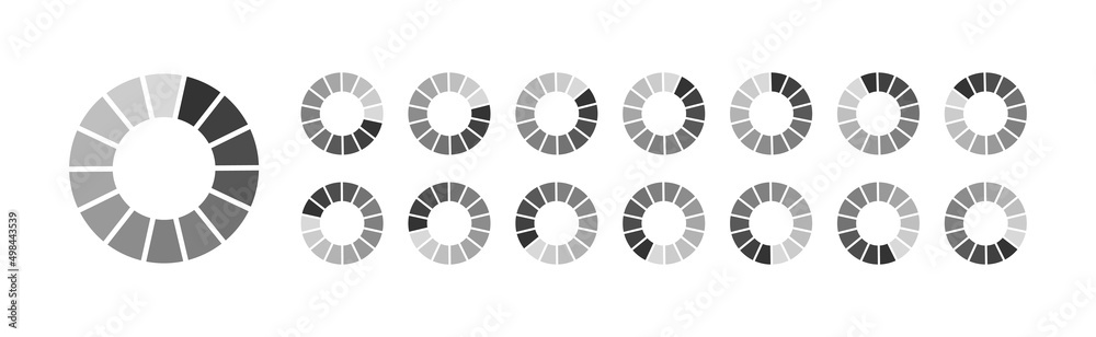 Poster load icons. preloaded, countdown icons. symbols of buffer and loader. circles of wait for app. statu