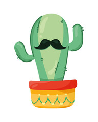 mexican cactu with mustache