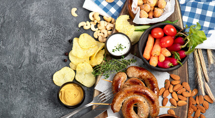 Oktoberfest concept - traditional food and beer