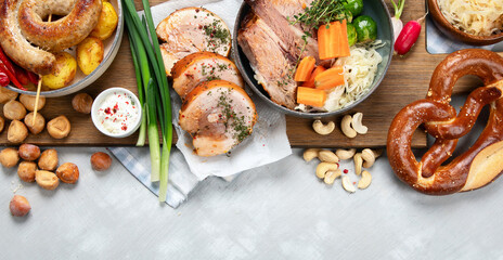 Assortment of different german food.