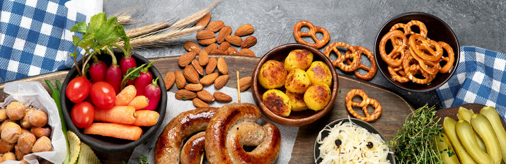 Oktoberfest concept - traditional food and beer