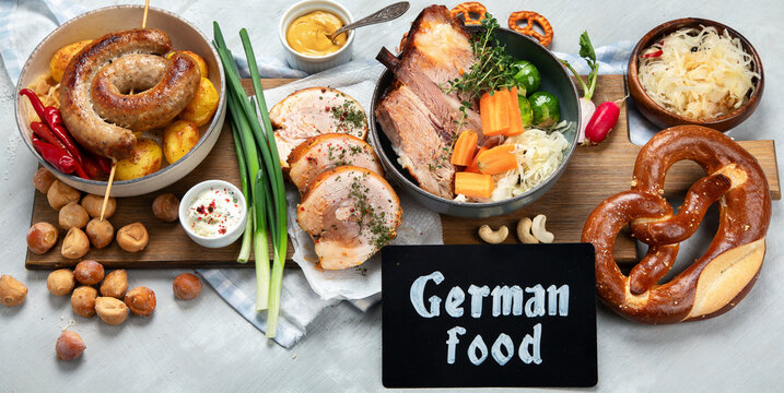 Assortment of different german food.