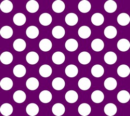 Big & Small polka dot pattern background.Purple and white seamless polka dot pattern vector.Seamless pattern. Big dots wallpaper. Circles ornament. Polka dot motif. Circular figures backdrop.