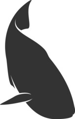 Blue tang Silhouette. Isolated Vector Fish Animal Template for Logo Company, Icon, Symbol etc 