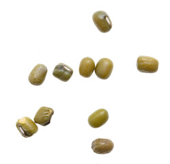 Mung beans isolated on white background.
