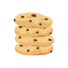 Traditional cookies with chocolate crisps