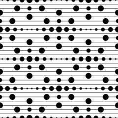 Seamless vector pattern black polka dots on a white background.Abstract background. Decorative print.A set of strips, paint strokes, cotton material forming a structure, a texture.Black and white.