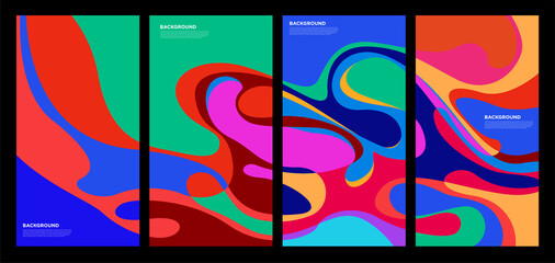 Abstract liquid and fluid abstract shape for brochure design template