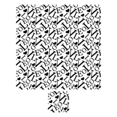 Seamless pattern - Alphabet. Illustrations of random English alphabet And Numerical simple letters on white background. Educational concept.Seamless vector black on white letters pattern