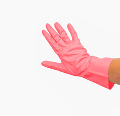 Hand in rubber glove cleaning
