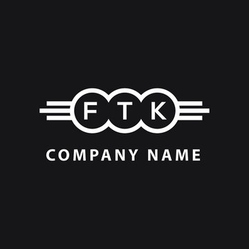FTK letter logo design on black background. FTK  creative initials letter logo concept. FTK letter design.
