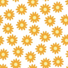 Cute little flowers seamless pattern. Vector orange flowers