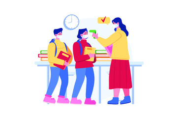 The new normal after the COVID‐19 Pandemic Illustration concept. Flat illustration isolated on white background