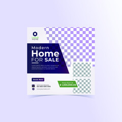 Social media post template design for advertisement and promotion.