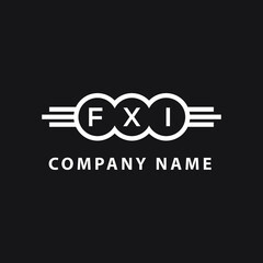 FXI letter logo design on black background. FXI creative initials letter logo concept. FXI letter design. 