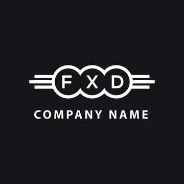 FXD letter logo design on black background. FXD  creative initials letter logo concept. FXD letter design.