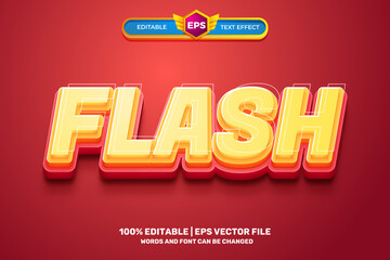 modern flash hero Bold 3D Editable text Effect Style