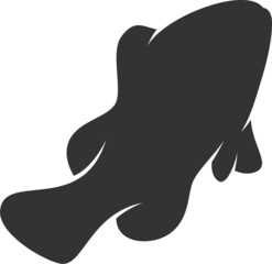 Clownfish Silhouette. Isolated Vector Animal Template for Logo Company, Icon, Symbol etc 