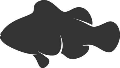 Clownfish Silhouette. Isolated Vector Animal Template for Logo Company, Icon, Symbol etc 