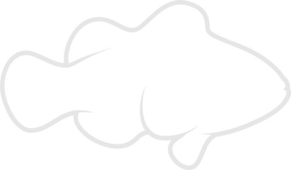 Clownfish Silhouette. Isolated Vector Animal Template for Logo Company, Icon, Symbol etc 