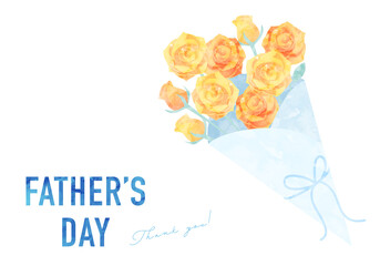 父の日の黄色いバラの花の花束のベクターイラスト背景(art,flower,bloom,father,dad,daddy)