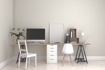 Workstation Frame and Screen Mockup