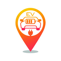 electric car charging station vector icon illustration, charging station icon 