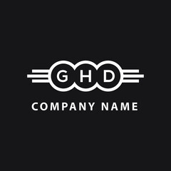 GHD letter logo design on black background. GHD  creative initials letter logo concept. GHD letter design.