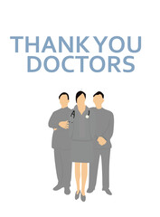 Thank you doctors card. vector