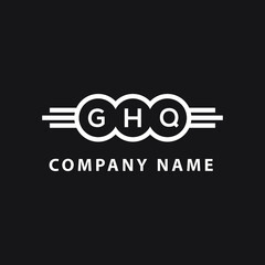 GHQ letter logo design on black background. GHQ  creative initials letter logo concept. GHQ letter design.